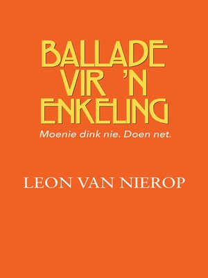 cover image of Ballade vir 'n enkeling
